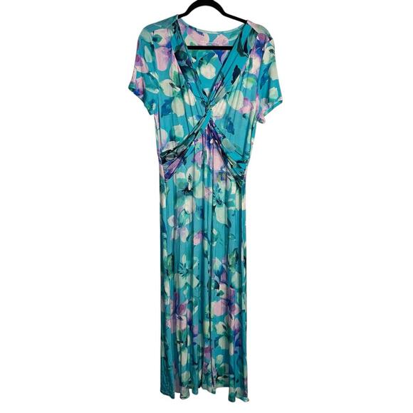 Soft Surroundings Always Lovely Maxi Dress – Blue Petals Floral Print Size Small - Picture 2 of 8